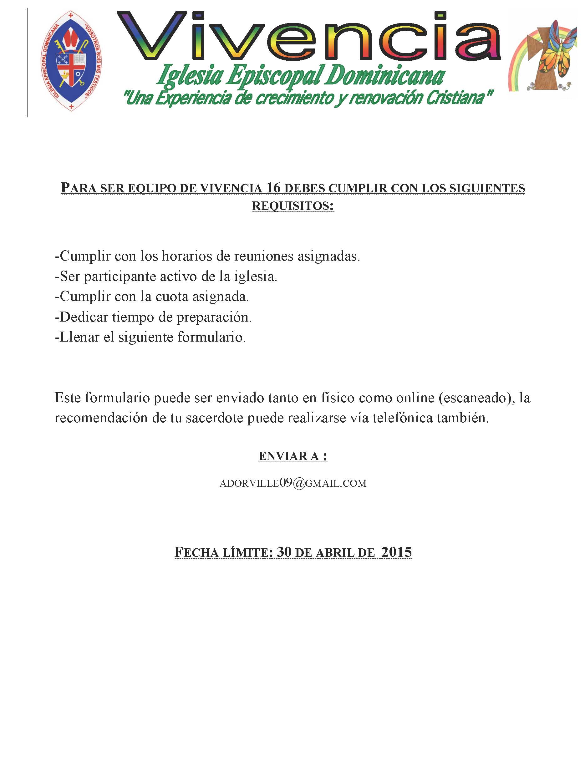 Formulario de Vivencia